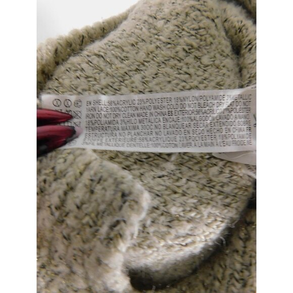 Forever 21 Plus Sage Green Lace Shoulder Sweater 1X - Metallic Knit - Excellent - Picture 11 of 11